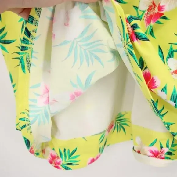 NWT Lands End Floral Yellow One Shoulder Tankini Swim Top Size 26W - Picture 7 of 11
